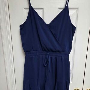 Trixxi womens XL blue flowy shorts romper